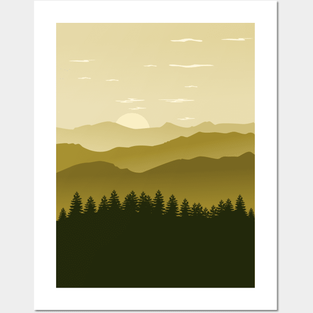 Natur forest minimalist artwork Wall Art by Zakaria Azis